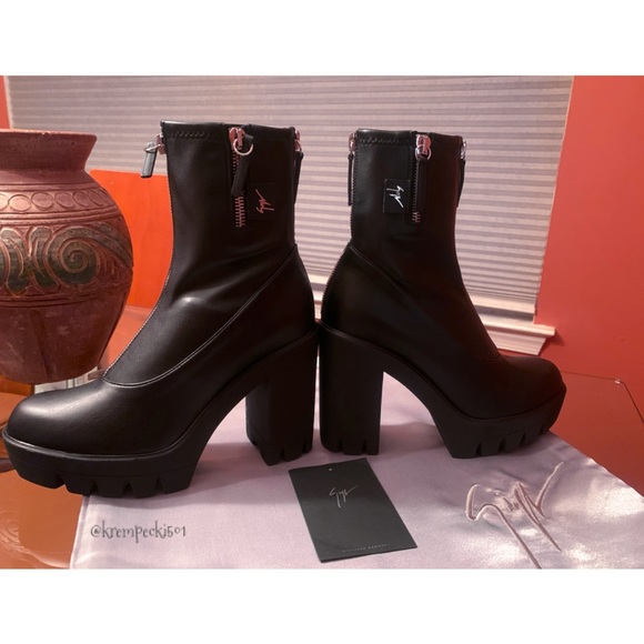 🔥giuseppe zanotti BNIB heeled platform boots 37.5 - Picture 2 of 16